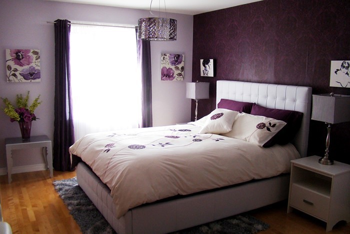 غرفة نوم والأرجواني-A-الحديثة التصميم