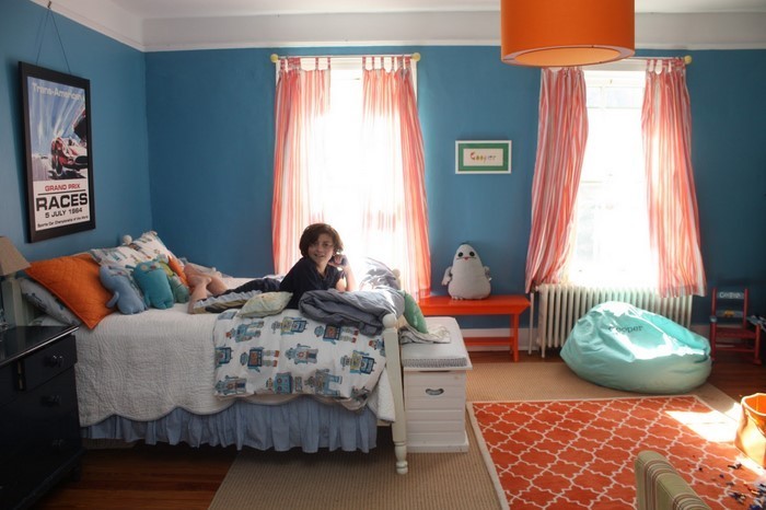 Спалня-оранжево-A-творчески интериор