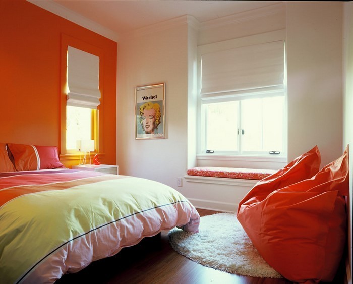 Спалня-оранжево-A-интригуващ дизайн