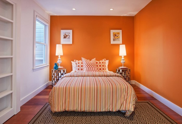 Спалня-оранжево-A-поразително излъчване
