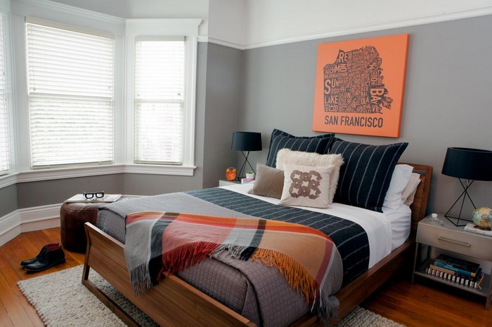 Спалня-оранжево-A-наперен вземане на решение
