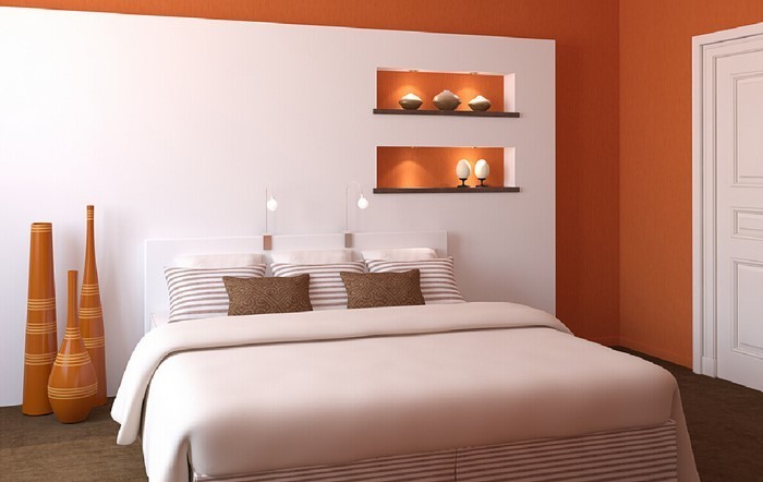 Спалня-оранжево-A-наперен вземане на решение