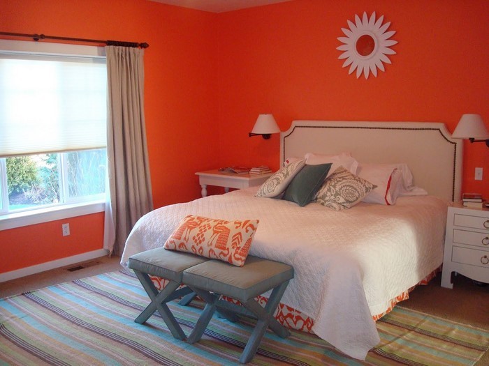 Dormitorio-naranja-A-moderna-diseño
