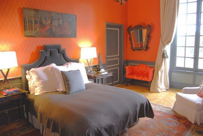 Спалня-оранжево-A-поразителен дизайн