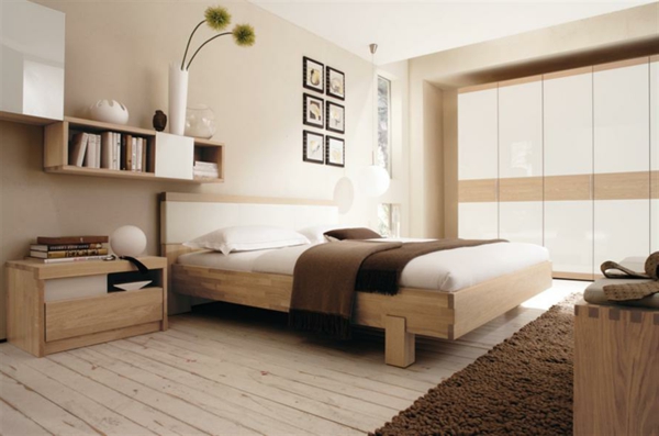 Schlafzimmerdeko-design d'intérieur-idée-avec-belle couleur coquille d'oeuf