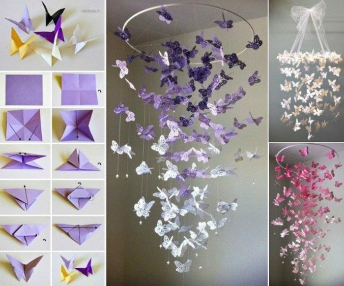Mariposa móvil Tinker-en-color púrpura-con-las instrucciones