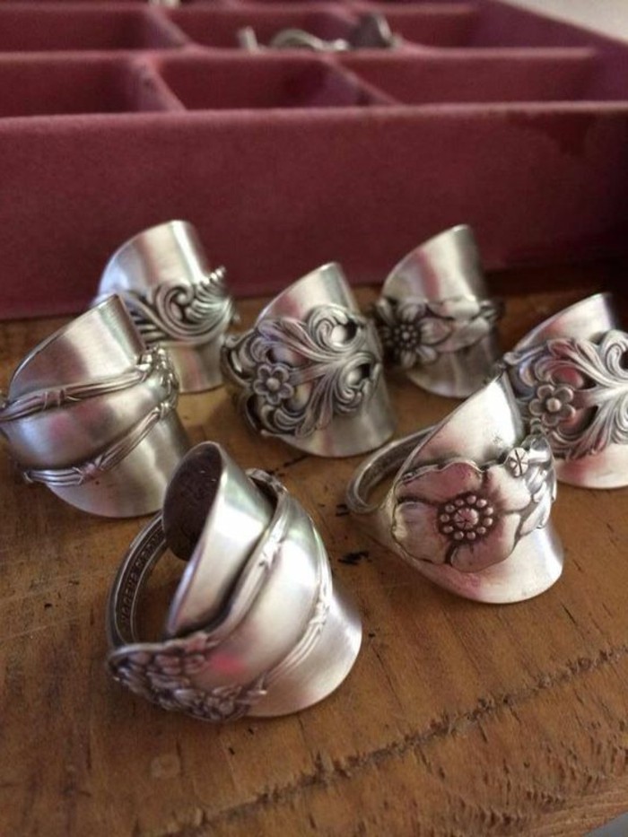 joyería de plata cubiertos de bricolaje-Make-A-configuración de un anillos