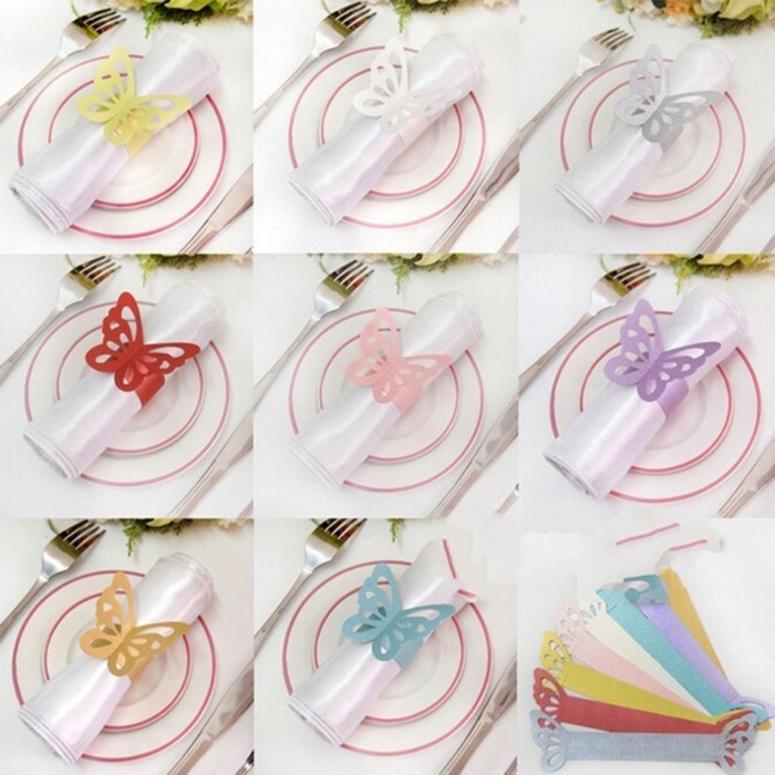 餐巾餐桌装饰与 - 彩蝶
