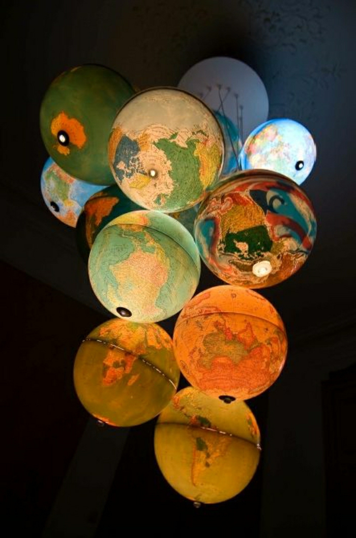 Állítsa világító földgömb világtérképet lámpák