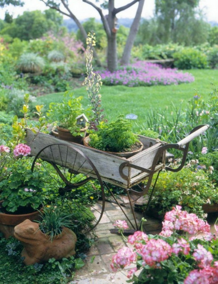 Shabby chic Vrt Deco-cvjetno-zeleni-travnjak