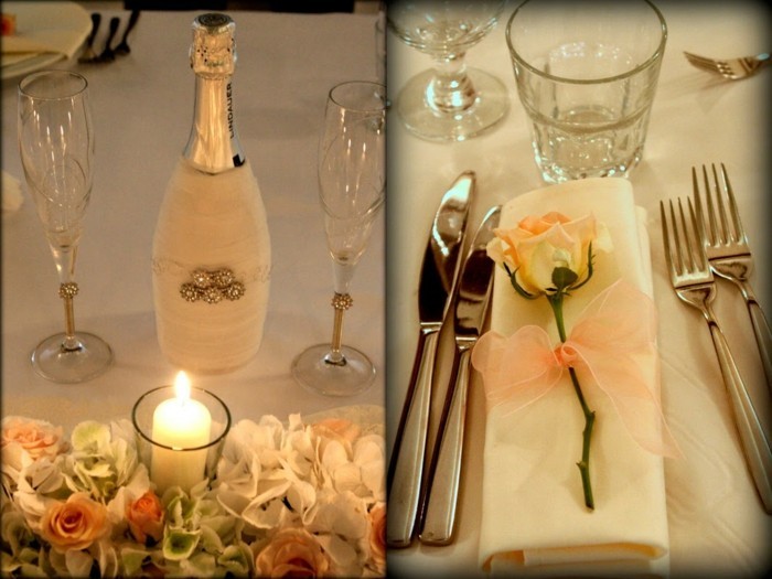 Ezüst esküvői asztaldísz-in-narancs színű