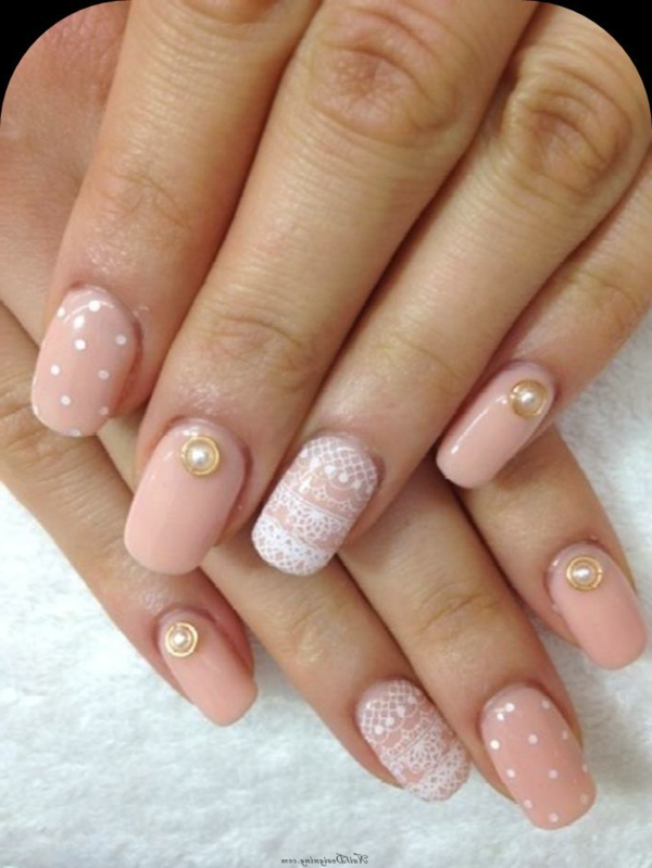photos de conception d'ongles pour le mariage - beau modèle rose