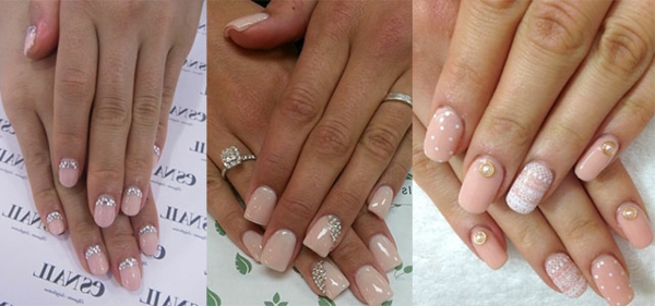 photos de conception d'ongles pour le mariage - trois modèles différents