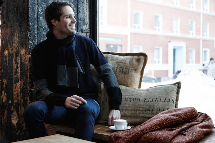 Skandinavishe divat férfi-sál pulóver