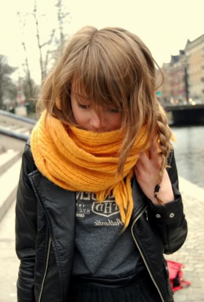 Skandinavishe мода шал жълт