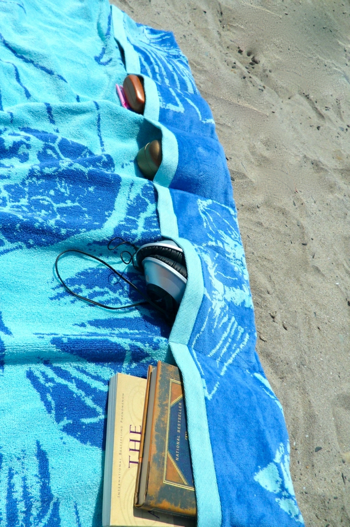 गर्मी समुद्र तट तौलिया नीले बैग रचनात्मक