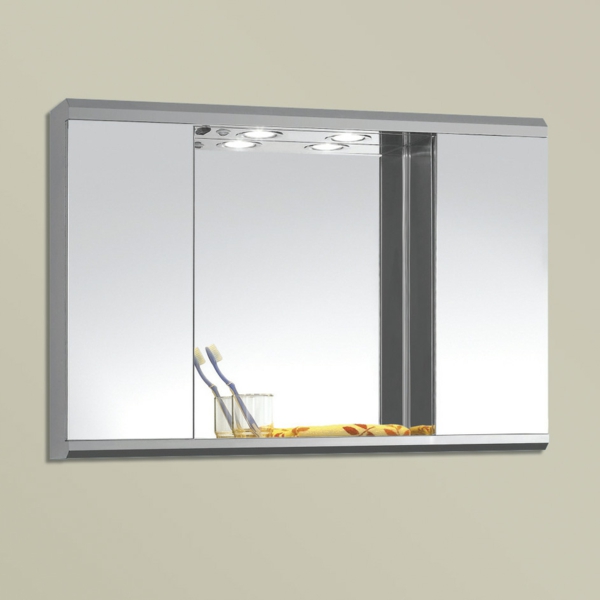 مرآة خزانات مع إضاءة أضواء الحمام