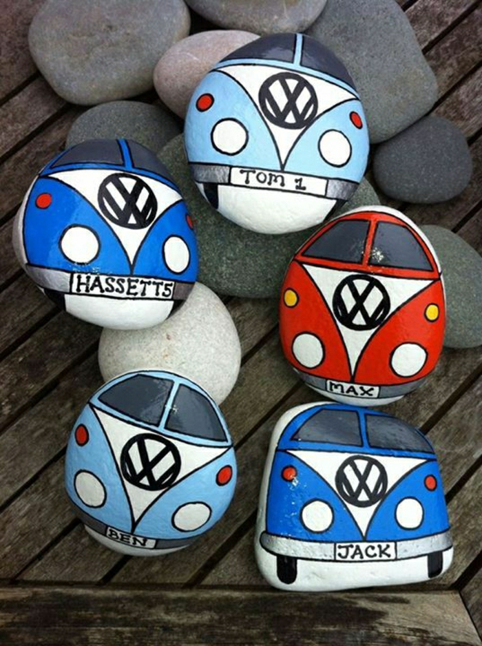Камъни рисувани-Volkswagen Ван чертежи