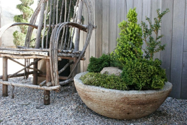 Piedra pot-jardín idea de diseño