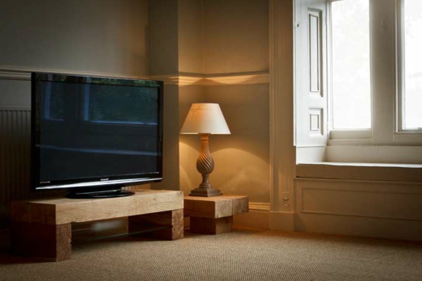 mesa de TV roble bonito diseño moderno las ideas-para-casa