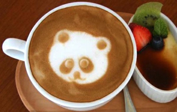 Šalica kave s-velikom-screen Panda ukras ideje