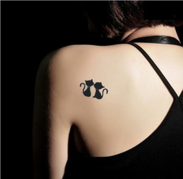 Τατουάζ-Κίνητρο-δύο-μαύρο-γάτα