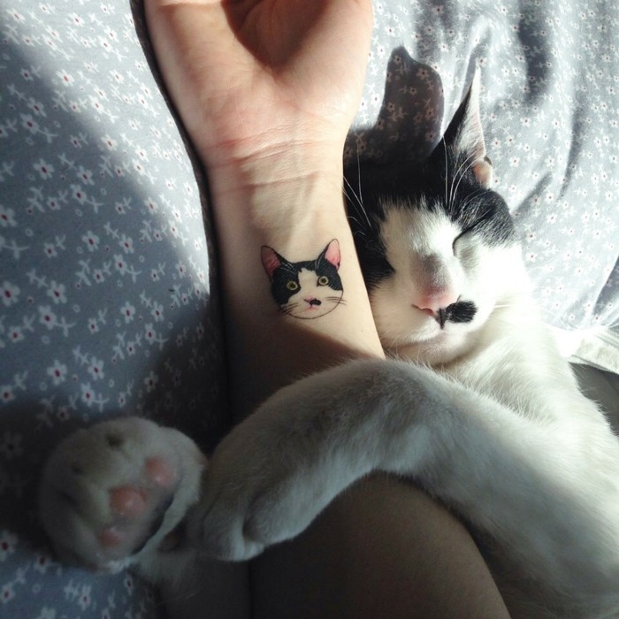 Татуировки за жени Cat Cool Tattoo Идеи за китка Татуировка