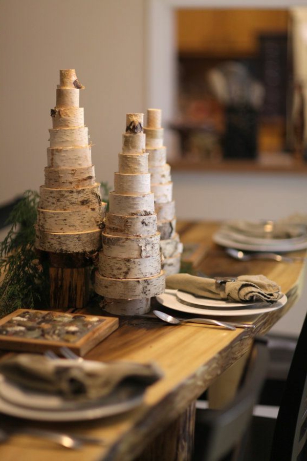 Asztali dekoráció ötletek-dekoráció-tól-nyírfa törzse asztaldísz