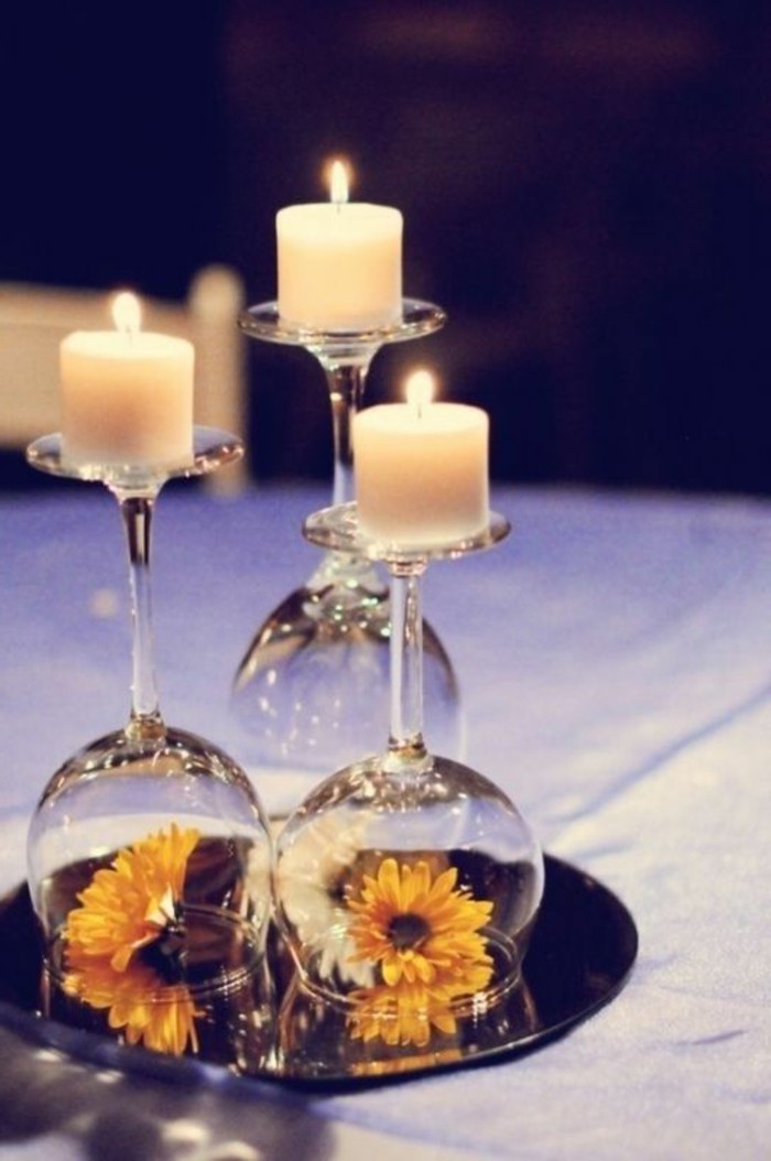 Таблица декорация сребърна сватба-с-свещи-на-очила