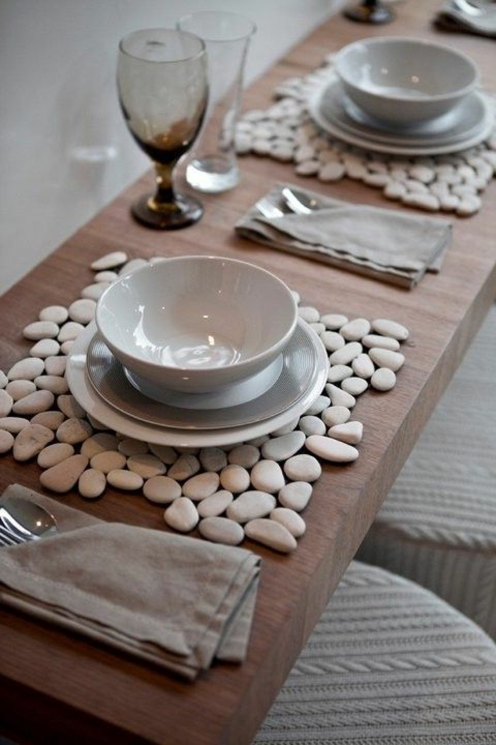 Asztali dekoráció ötletek díszítő kövek kreatív ötlet