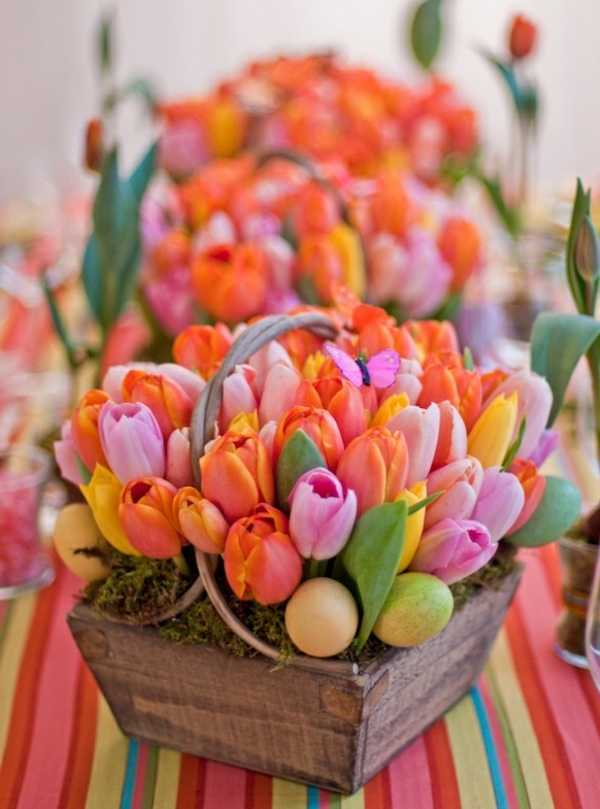 Tablica ukras sa tulipani-u-vielen.verschiedenen bojama