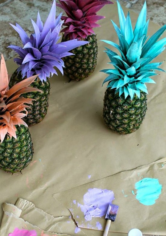 餐桌装饰自己，化妆的，菠萝染料