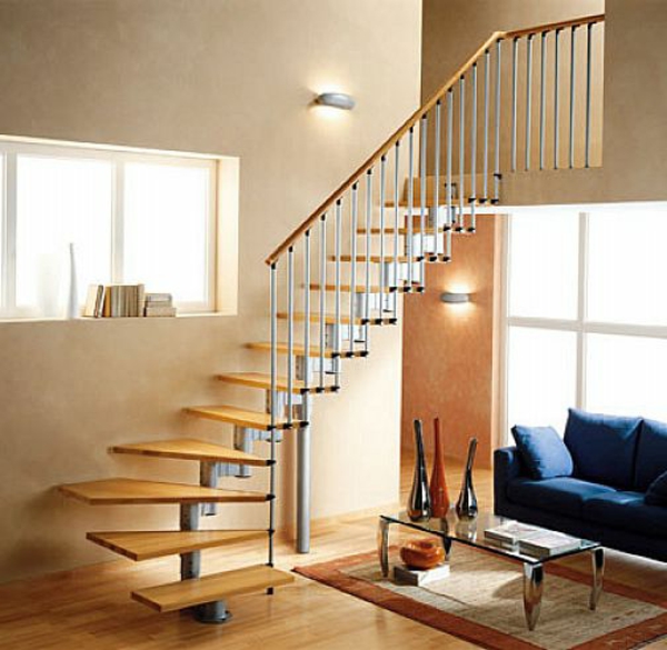 moderna escalera de madera Wohnidee