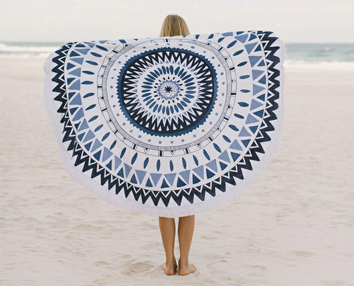 कपड़ा समुद्र तट दौर आकार boho-ठाठ शैली