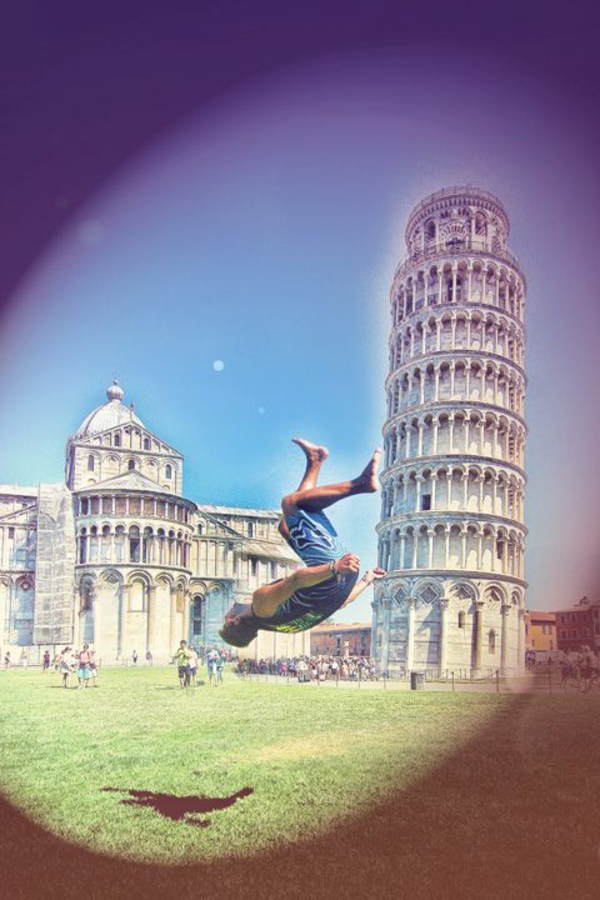 Tower of Pisa-szaltó Boy