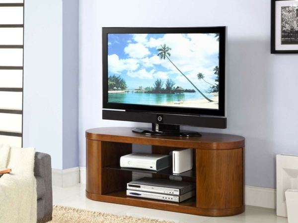 Noyer table TV idées de design d'intérieur design moderne