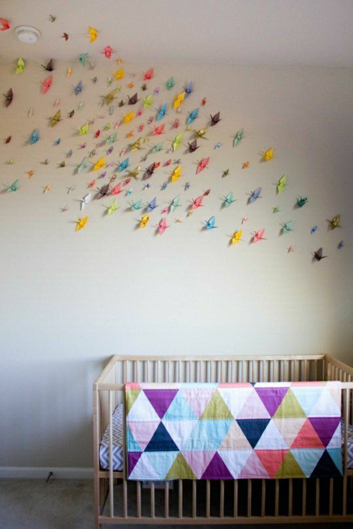 Wanddeko origami nosturit Nursery