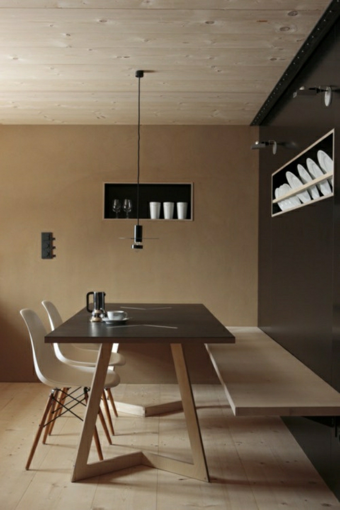 Wall väri Cappuccino ruokailu Bank minimalismia