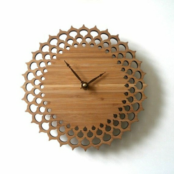 Zidni satovi dizajn fantastičan kreativno-Wanddeko-s-drvo