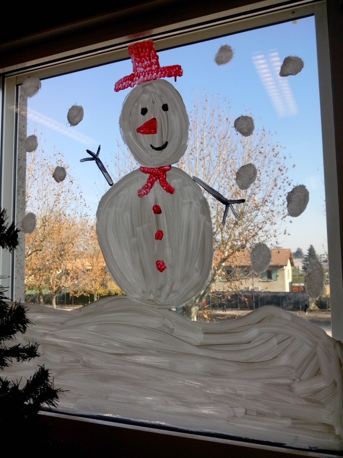 Božić-Fensterdeko-Snowman-windowing
