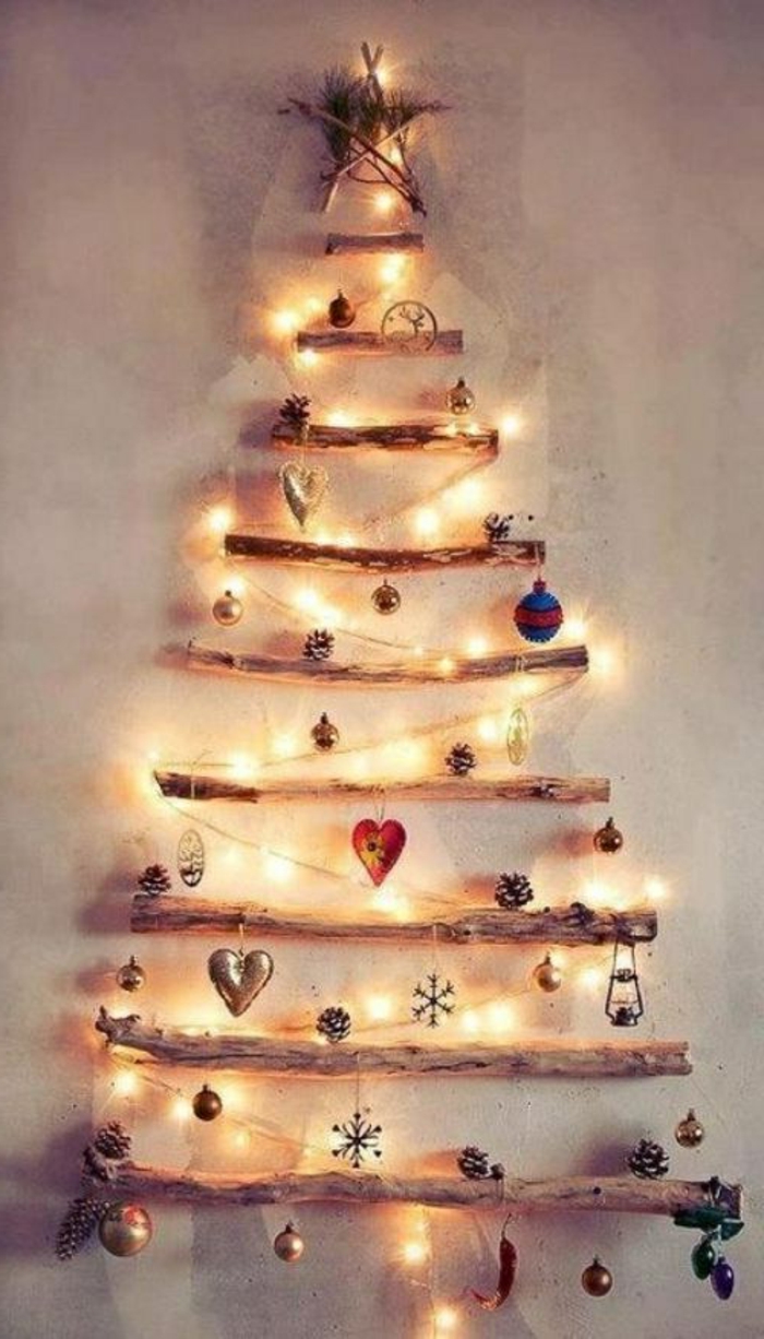 Božićno drvce Zid-country stilu kreativna ideja