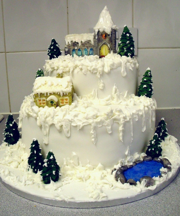 ideas de decoración de la torta, pastel de Navidad