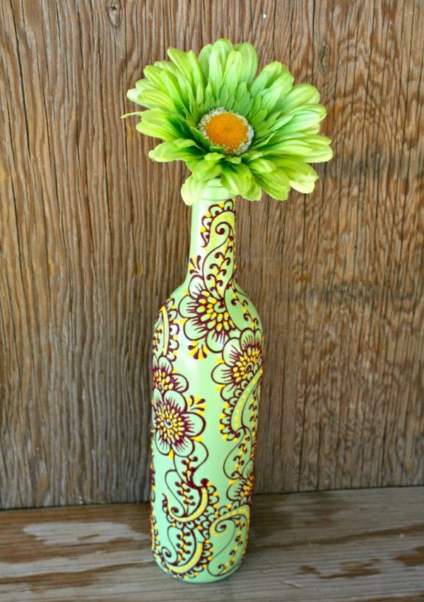 Boca vina kane dekoracija Zeleno-smeđa-žuti cvijet gerbera