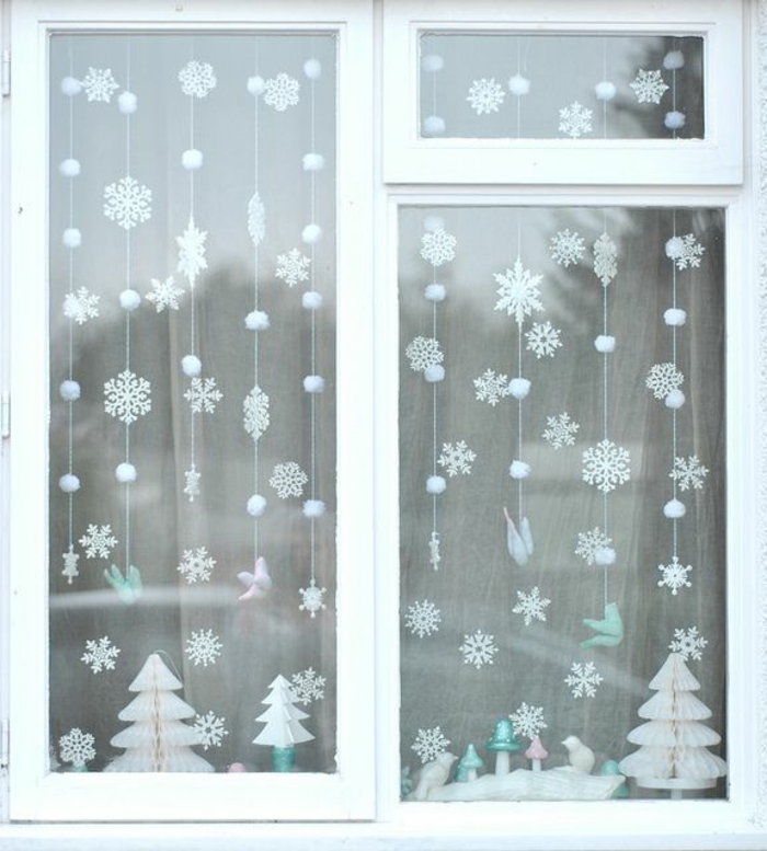 Зимни Деко декоративни снежинки-на прозорец