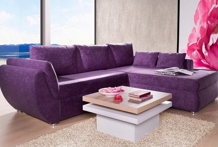 Living-μοβ καναπέ