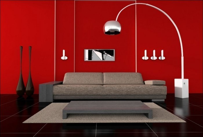 Nappali-red-on-modern design