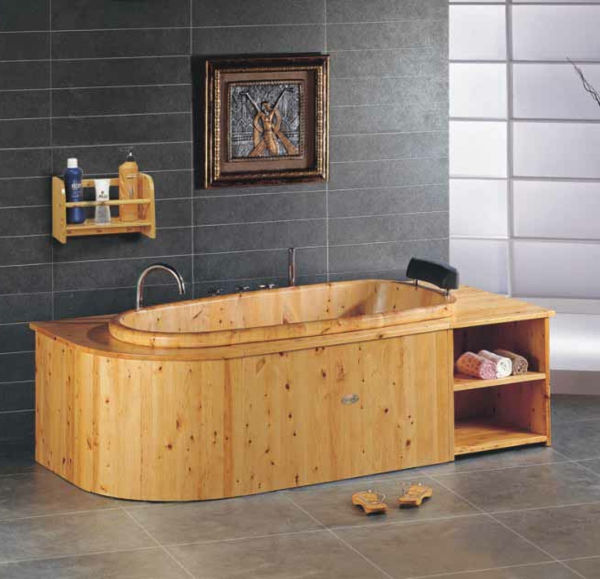 Cedar diseño interior bañera de madera