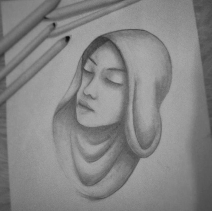 -Drawings ceruzával-a-Nun