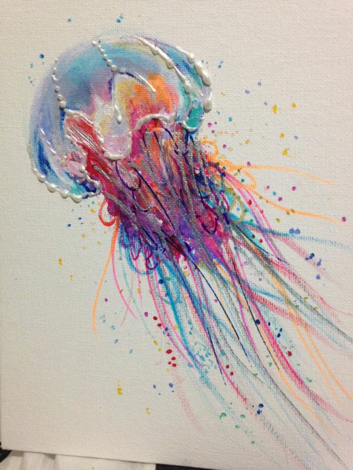 مجردة الفن واحد الملونة، قنديل البحر