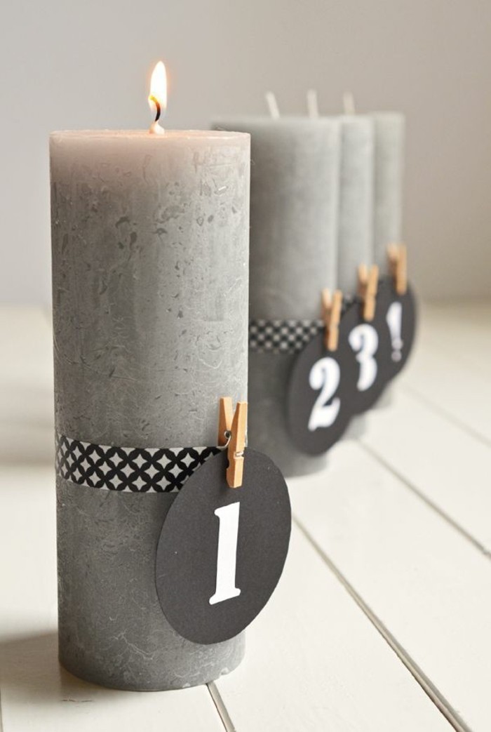 adventskalender-грим сиви елегантни Свещи